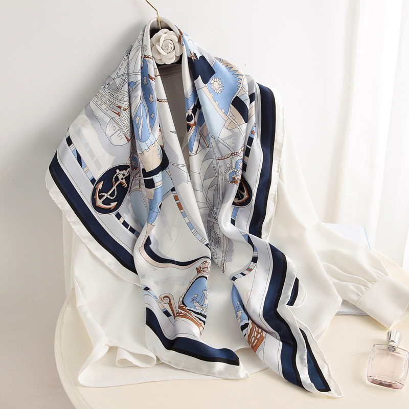 Luxury Skincare Headband - 90*90 cm femmes carré Foulard en
