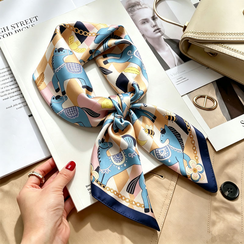 Luxury Skincare Headband - Foulards en soie pour femmes 70*70cm,