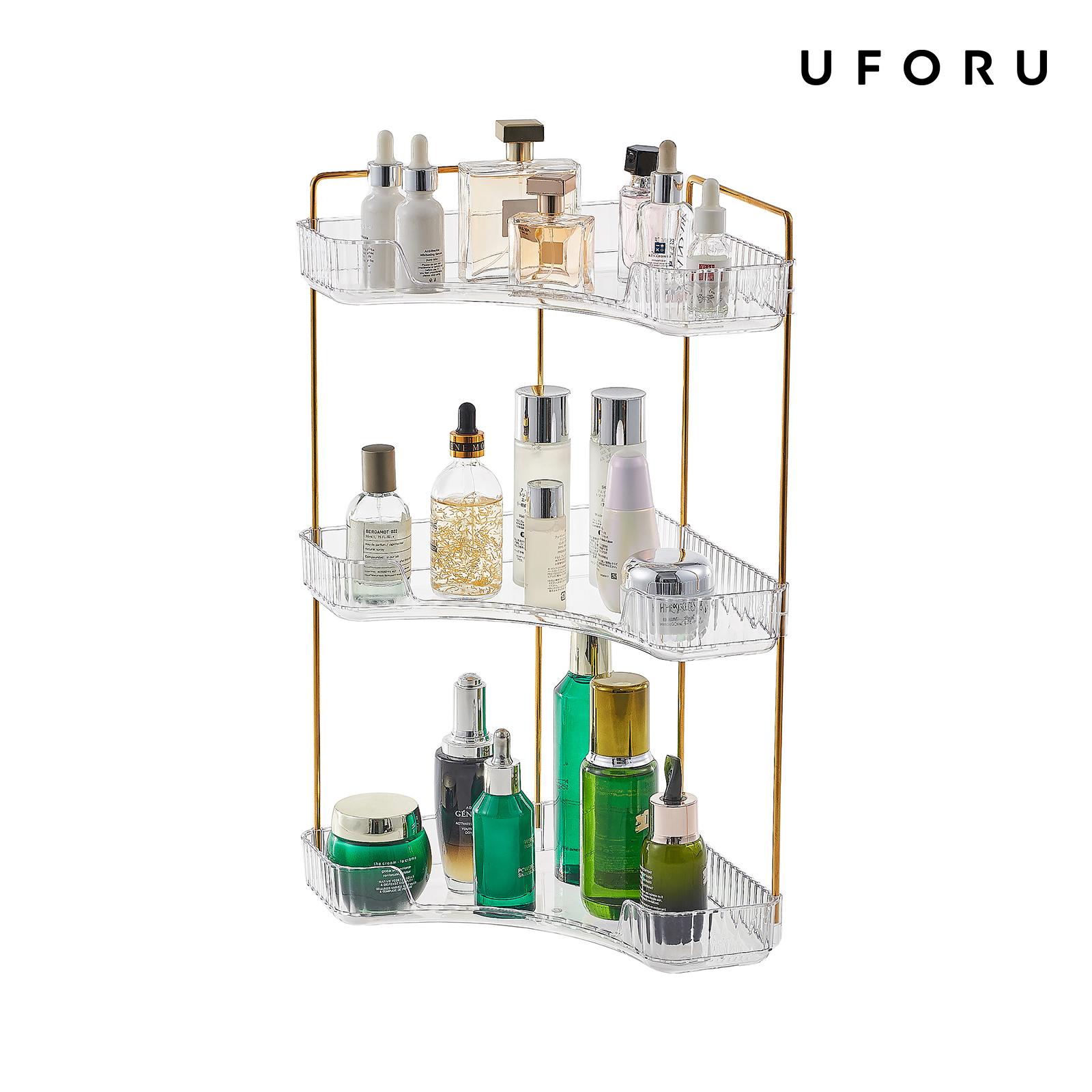 Luxury Gold Skincare - Organisateur Cosmétique Transparent de Luxe à