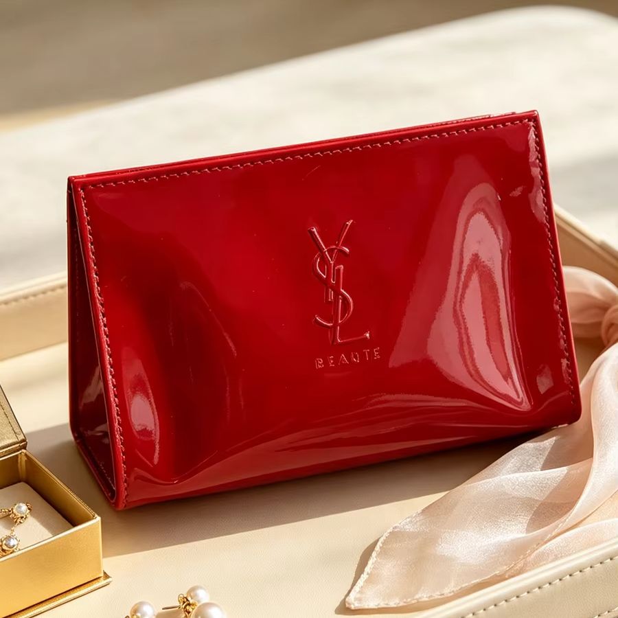 Sac cosmétique en cuir verni r - Luxury Skincare And Makeup Brands avis et prix